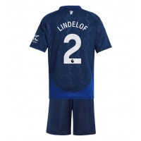 Maglia Calcio Manchester United Victor Lindelof #2 Seconda Divisa Bambino 2024-25 Manica Corta (+ pantaloncini)